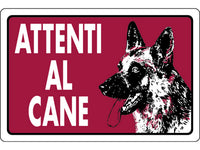 cartello segnaletico attenti al cane  cm. 30x20 cod:ferx.vit7783