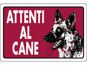 cartello segnaletico attenti al cane  cm. 30x20 cod:ferx.vit7783