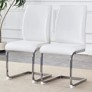 Sedia da pranzo con schienale ergonomico e seduta imbottita in similpelle bianca