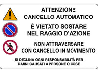 cartello segnaletico cancello automatico  cm. 30x20 cod:ferx.vit27877