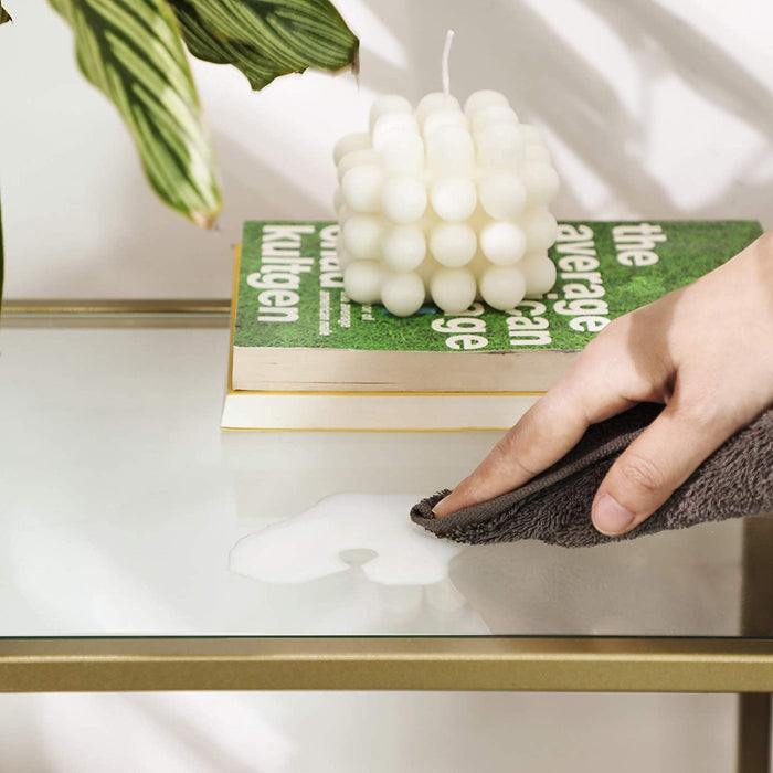 Tavolo CONSOLLE per SOGGIORNO Valora con piano in vetro e metallo dorato per la casa