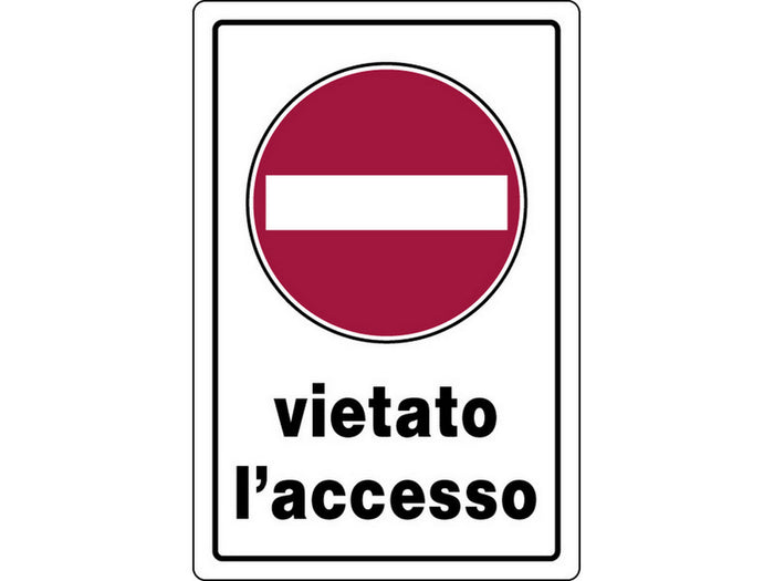 cartello segnaletico vietato l'accesso  cm. 20x30 cod:ferx.vit7775