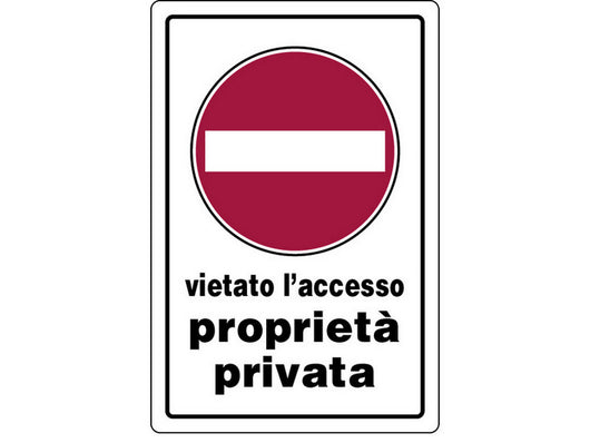 cartello segnaletico propriet+ privata accesso vietato  cm. 20x30 cod:ferx.vit19053
