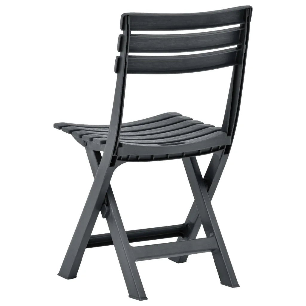 Sedie da Giardino Pieghevoli 2 pz | Sedie da Esterno in Plastica Antracite