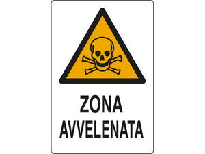 cartello segnaletico zona avvelenata  cm. 20x30 cod:ferx.vit40308