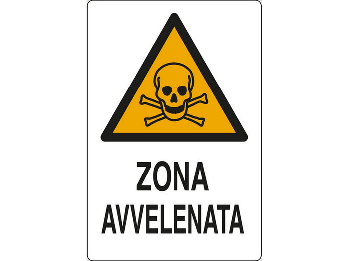 cartello segnaletico zona avvelenata  cm. 20x30 cod:ferx.vit40308