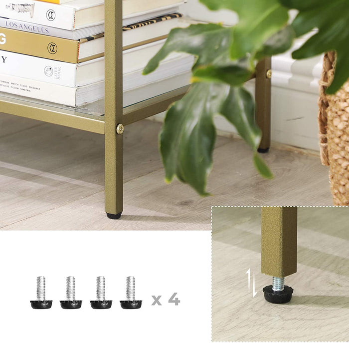 Consolle Valora LGT27G con ripiani in vetro dorato