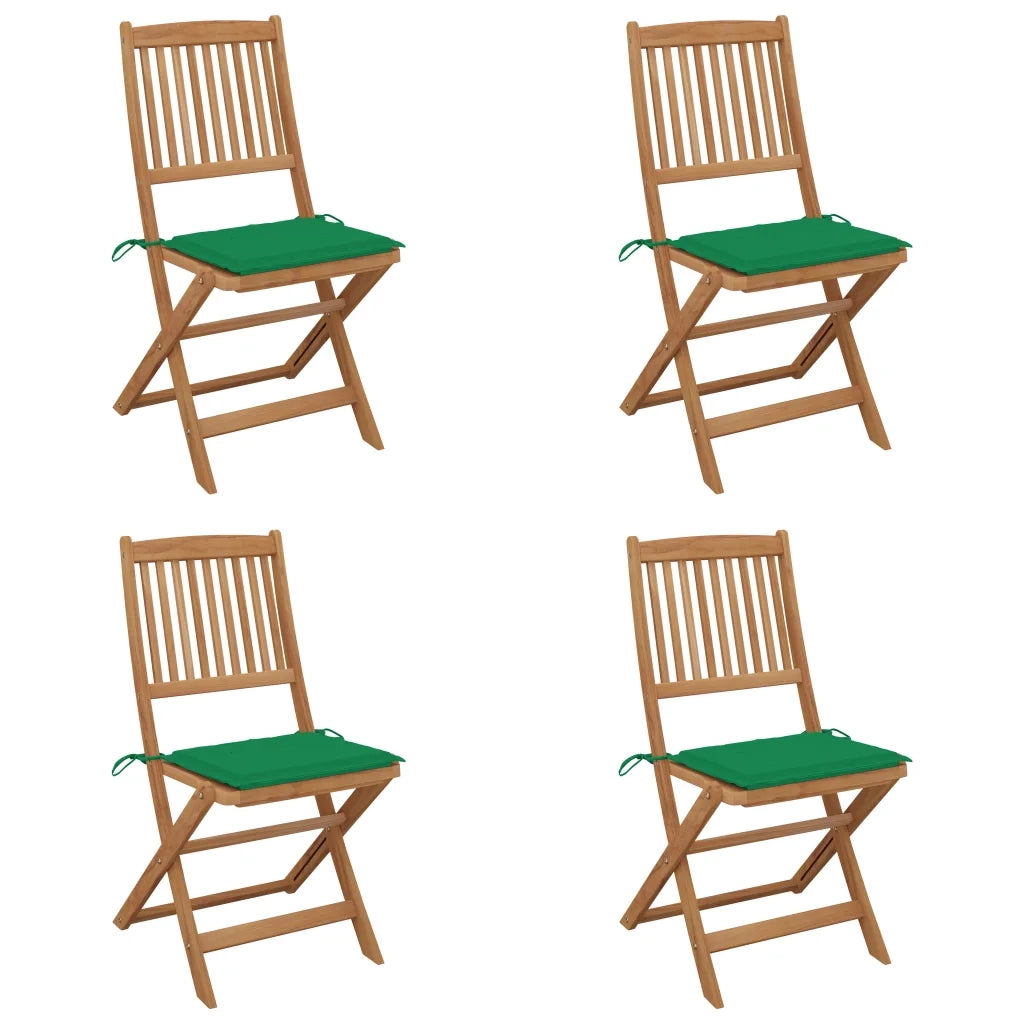 Sedie da Giardino Pieghevoli 4 pz con Cuscini Massello Acacia cod mxl 13841