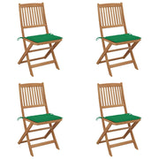 Sedie da Giardino Pieghevoli 4 pz con Cuscini Massello Acacia cod mxl 13841