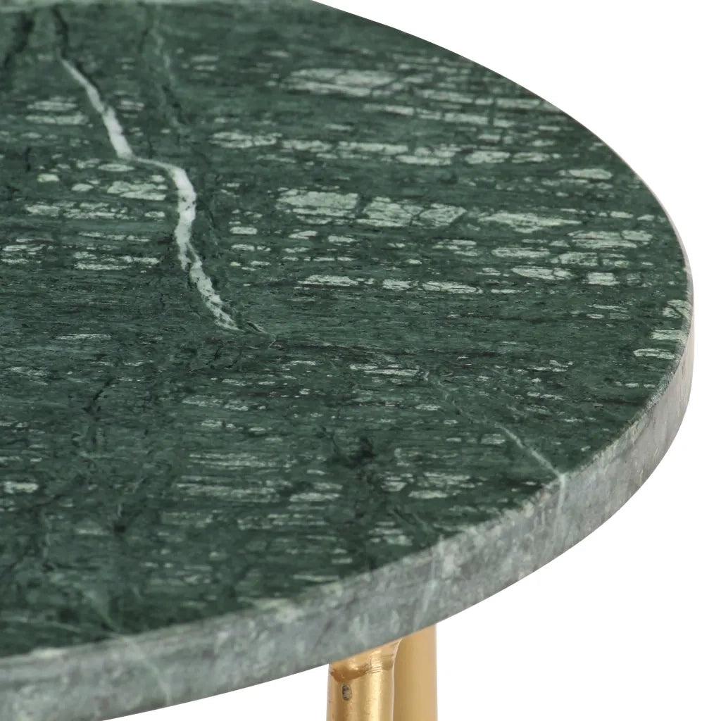 Tavolino da Salotto Verde 40x40x40 cm Pietra Vera Testura Marmo 286444
