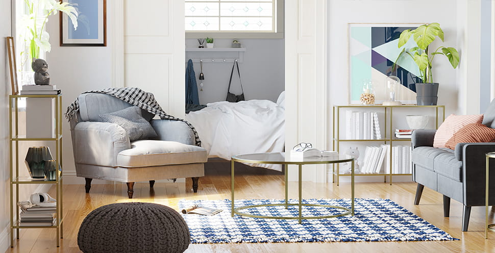 Consolle Valora LGT27G con ripiani in vetro dorato