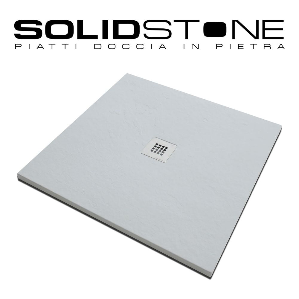 Piatto doccia in pietra SOLIDSTONE alto 2,8cm - Bianco RAL 9003 - Misura: 70x100 x 2,8h