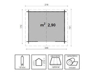 Casetta di legno Clara cm206x176 Losa blockhouse abete impregnato autoclave