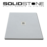 Piatto doccia in pietra SOLIDSTONE alto 2,8cm - Bianco RAL 9003 - Misura: 80x130 x 2,8h