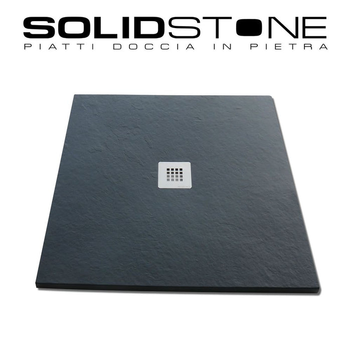 Piatto doccia in pietra SOLIDSTONE alto 2,8 cm - Antracite Grafite nero RAL 7016 - Misura: 90x160 x 2,8h