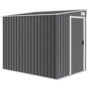 Capanno Attrezzi 1,5x2m con Base Porta Scorrevole e Tetto Inclinato in Metallo Grigio Scuro