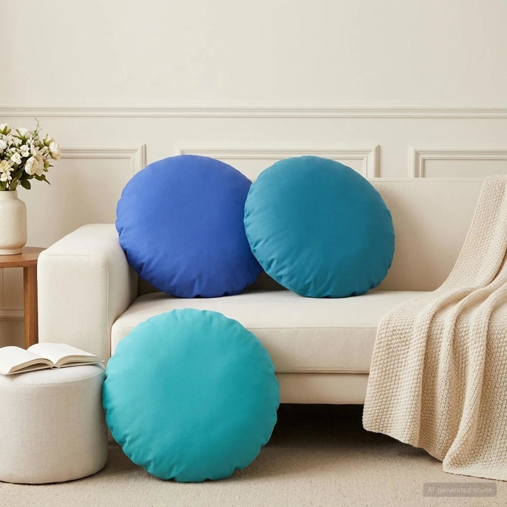 Federa 6 pcs HEERLEN Azzurro Ø 50 cm Poliestere 922682