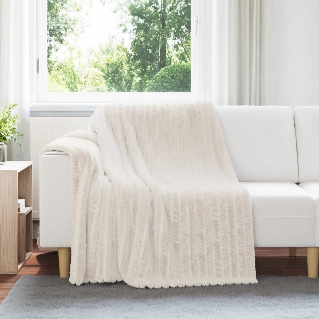 Coperta Crema 200 x 150 cm Panno 42016854
