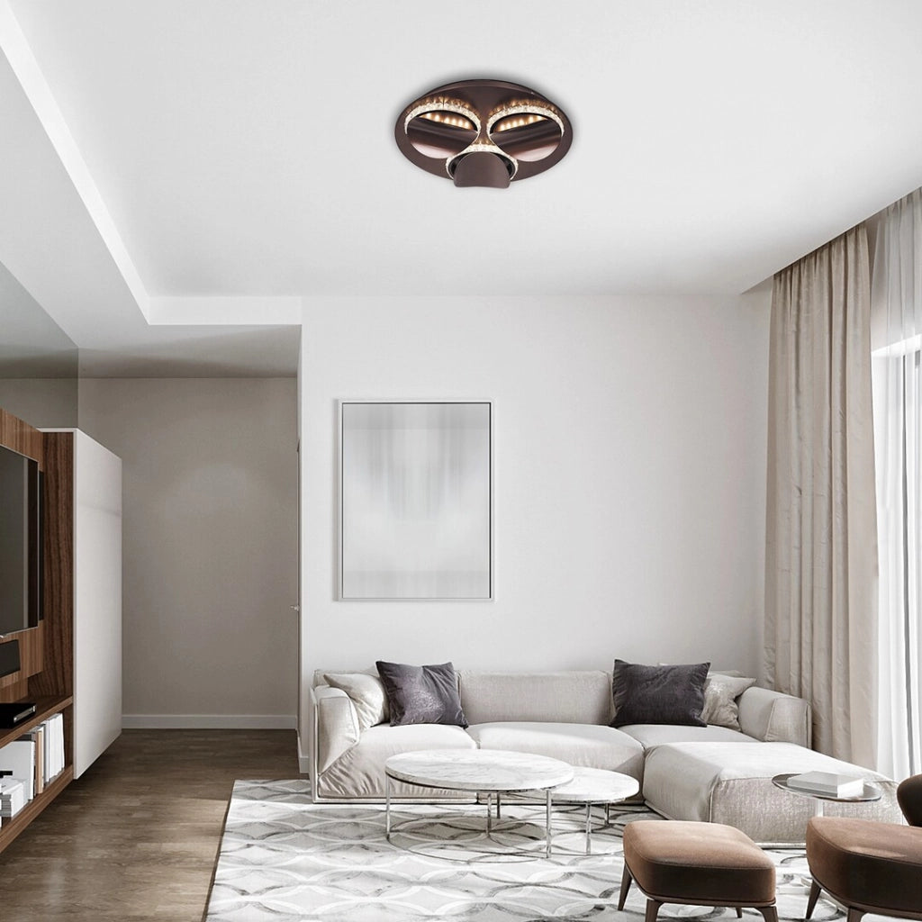 Plafoniera LED con cristalli Rabalux Capriana 38cm 18W bronzo