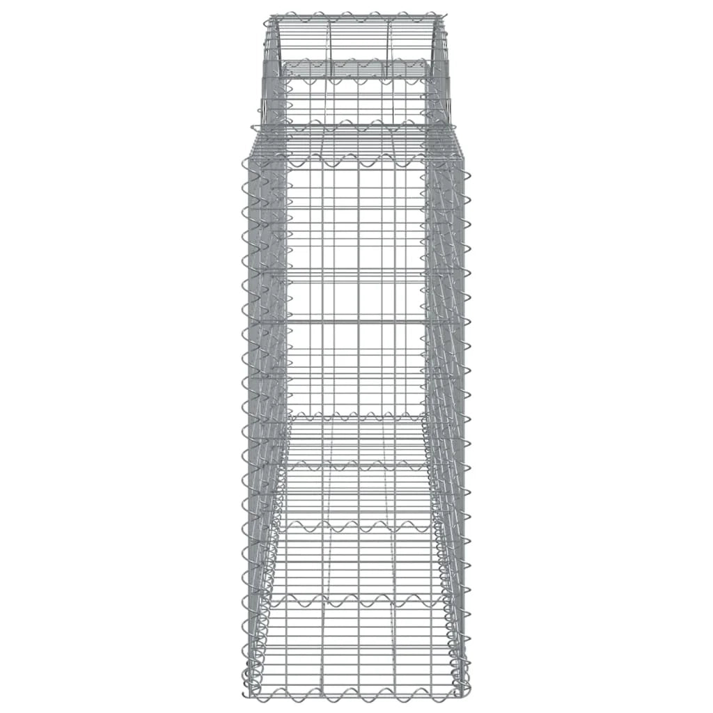 Cestini gabbioni recinzione a gabbia muro di contenimento ad arco 20 pezzi 200 x 50 x 100/120 cm ferro zincato argento 02_0040601