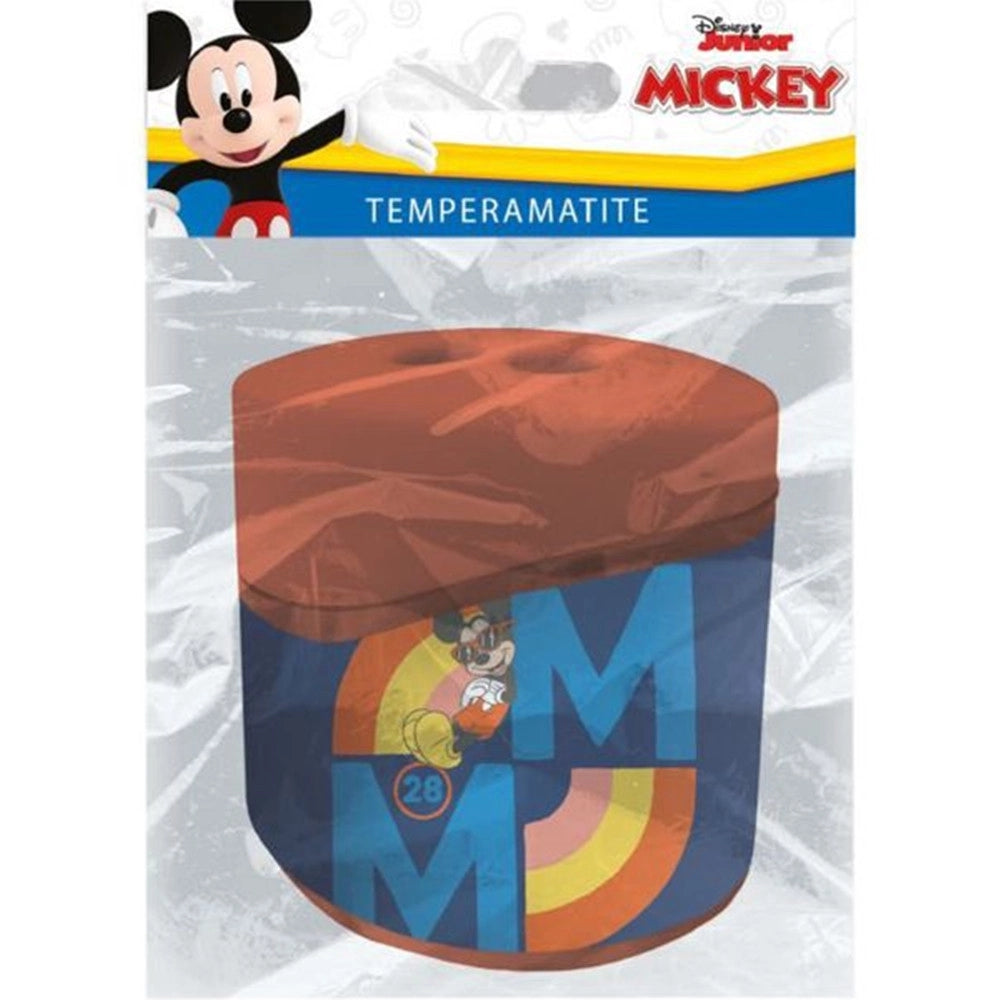 Trade Shop - Temperamatite Ovale A 2 Fori Con Serbatoio Topolino Cancelleria Scuola Bambini 960450 -