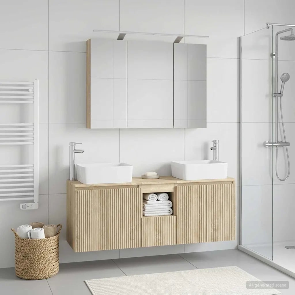 Set di Armadi da Bagno 4 pcs Rovere Sonoma Legno ingegnerizzato 3406417