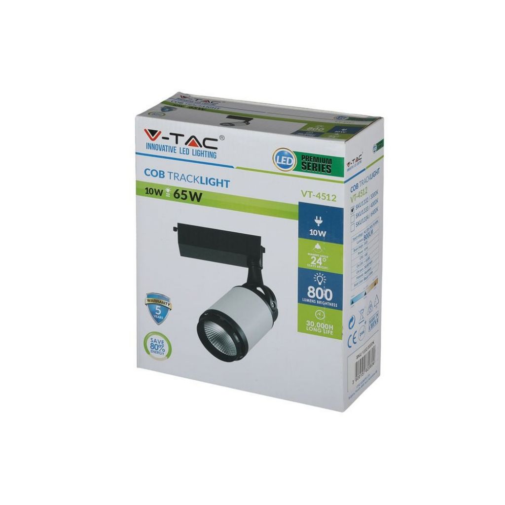 Traccia a LED da 10 W LIGHT LIGHT BHIELD & WLITE BODY 6000K