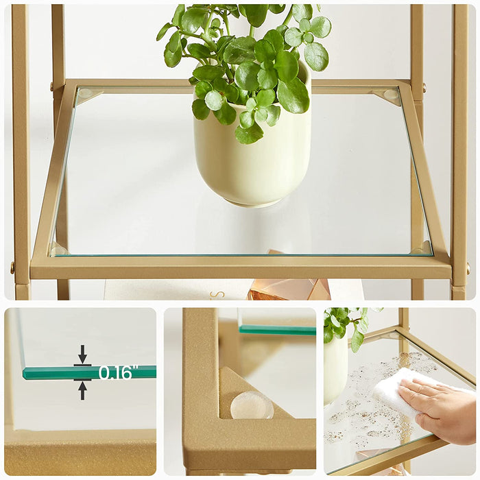 Libreria VALORA in vetro e acciaio dorato - LGT029A01