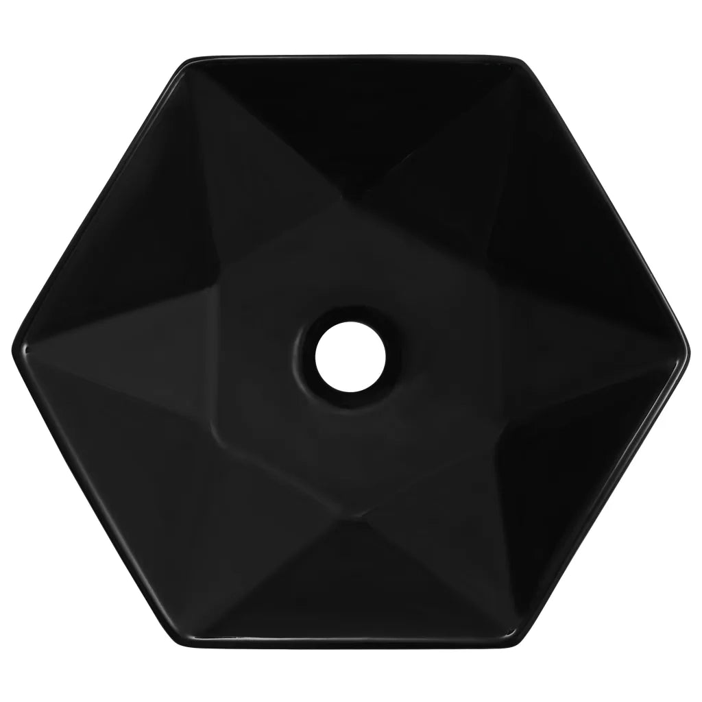 Lavandino 41x36,5x12 cm in Ceramica Nero 143914