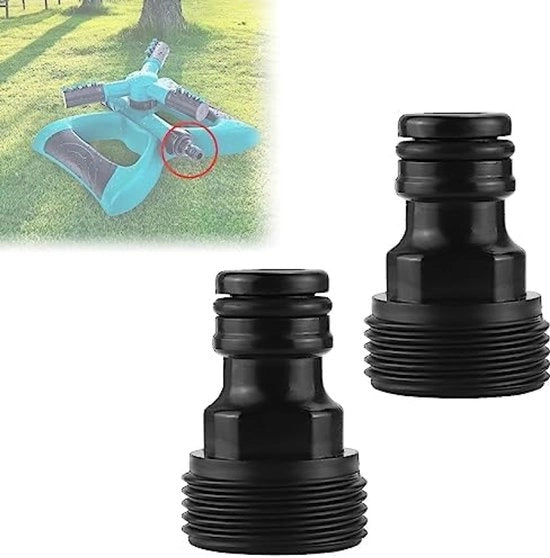 Adattatore di tubo 3/4 pollici per tubo da giardino, connettore per rubinetto, adattatore per rubinetto rapido, connettore per rubinetto con 2 pezzi, colore nero