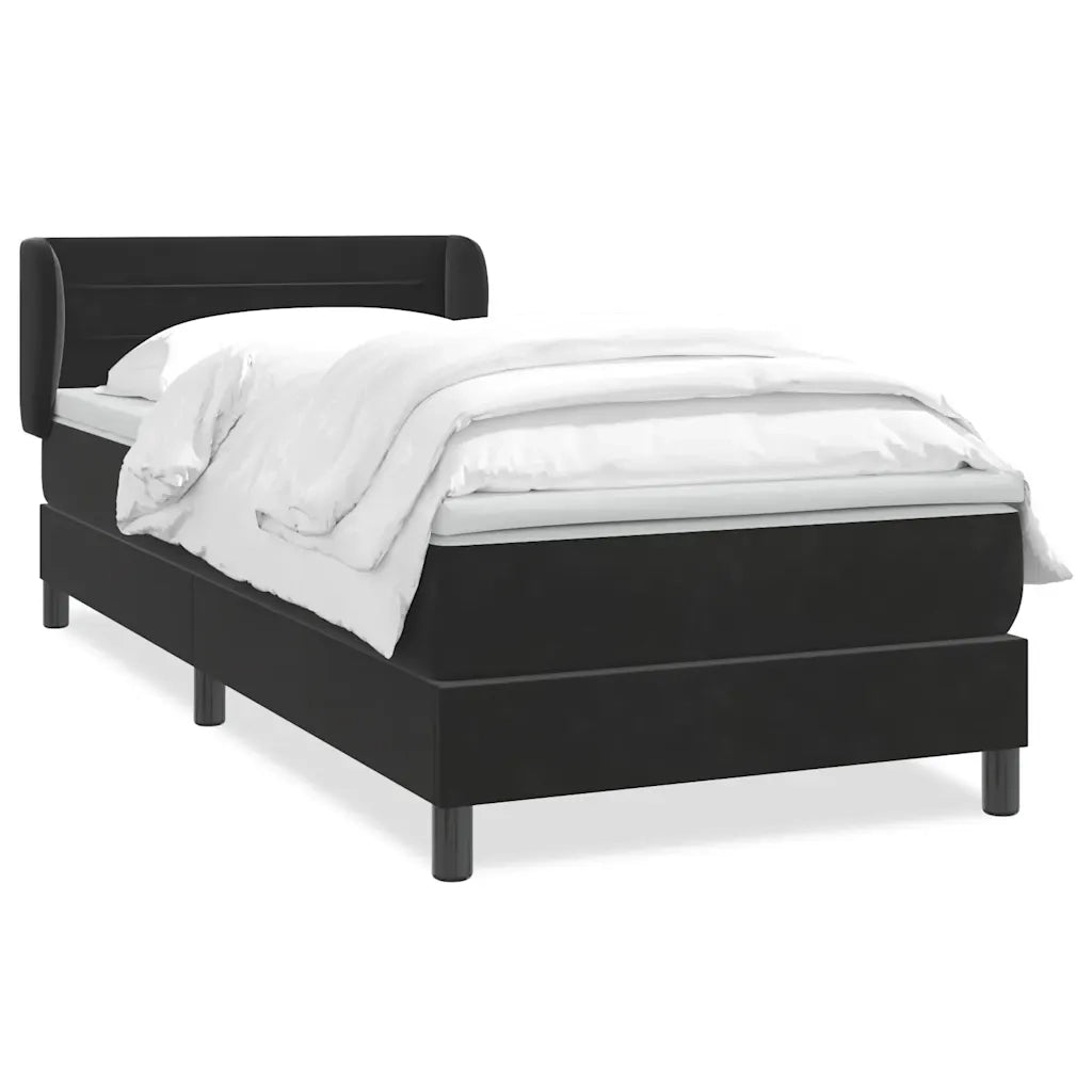Giroletto a Molle con Materasso Nero 80x220 cm Velluto 3317633