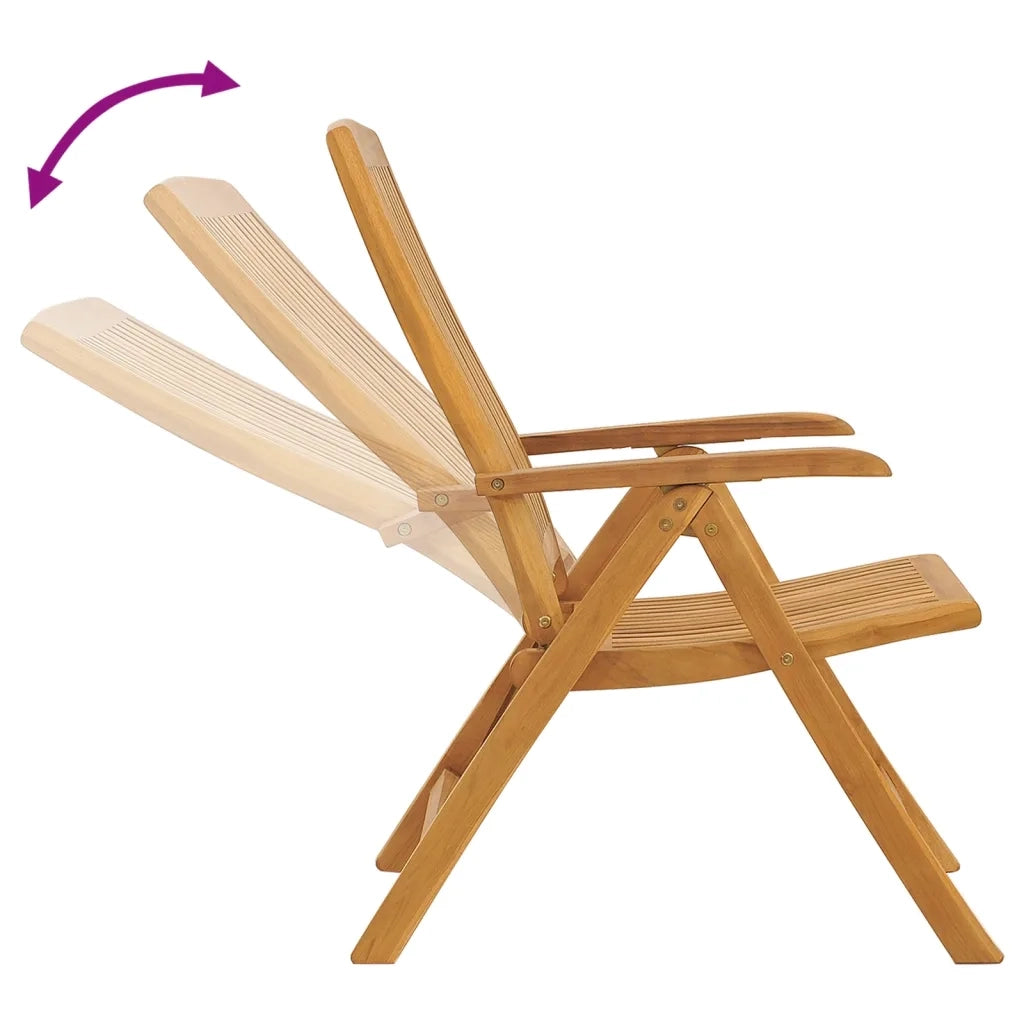 Sedie da Giardino Reclinabili con Cuscini 8 pz in Legno di Teak 3196531