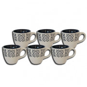Trade Shop - Set Tazzine 80ml Bianco Azulej Blu Vietrese Ceramica Con Manico Tazza Caffe' Bar -
