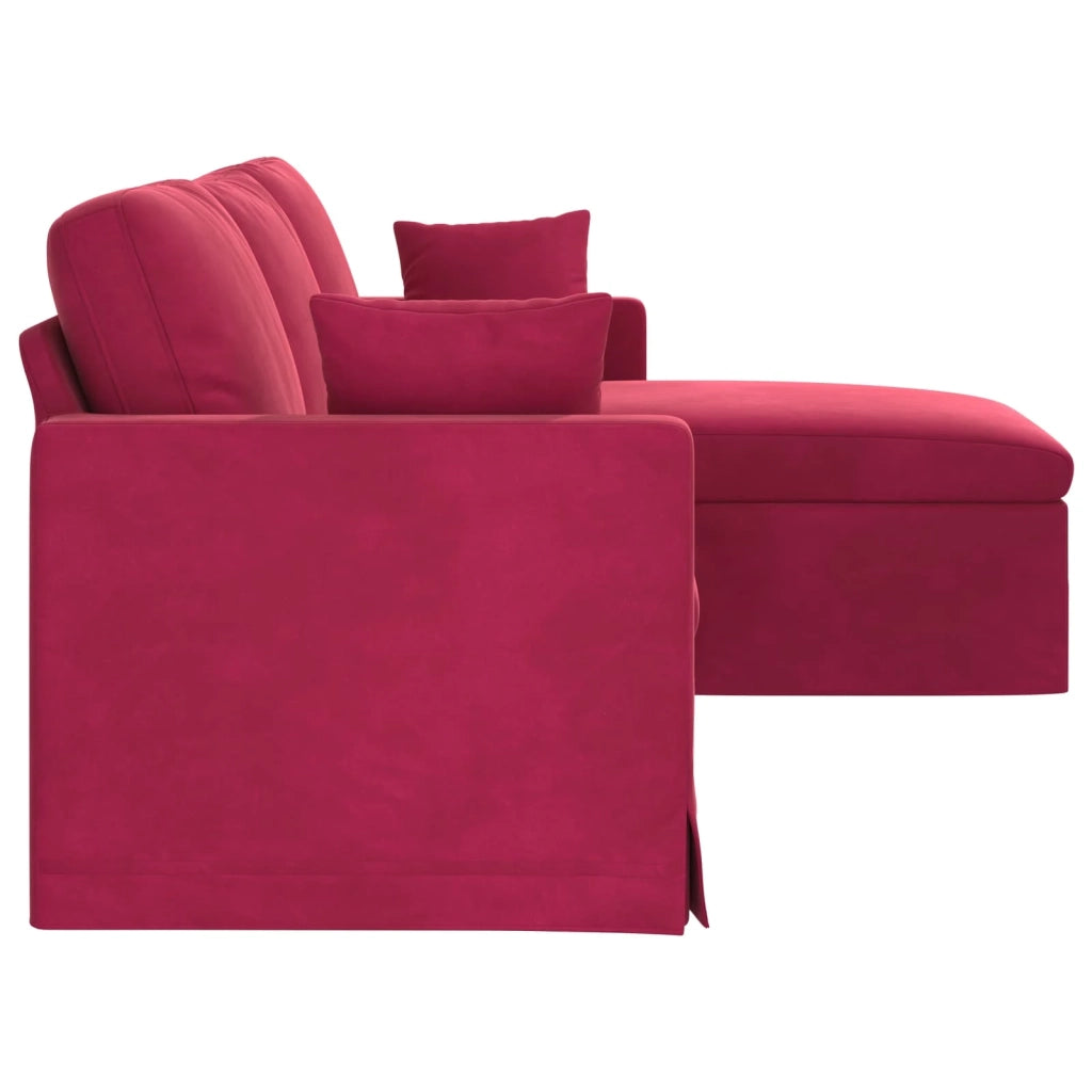 Divano Rosso Vino 228 x 134 x 80 cm Velluto 42024472