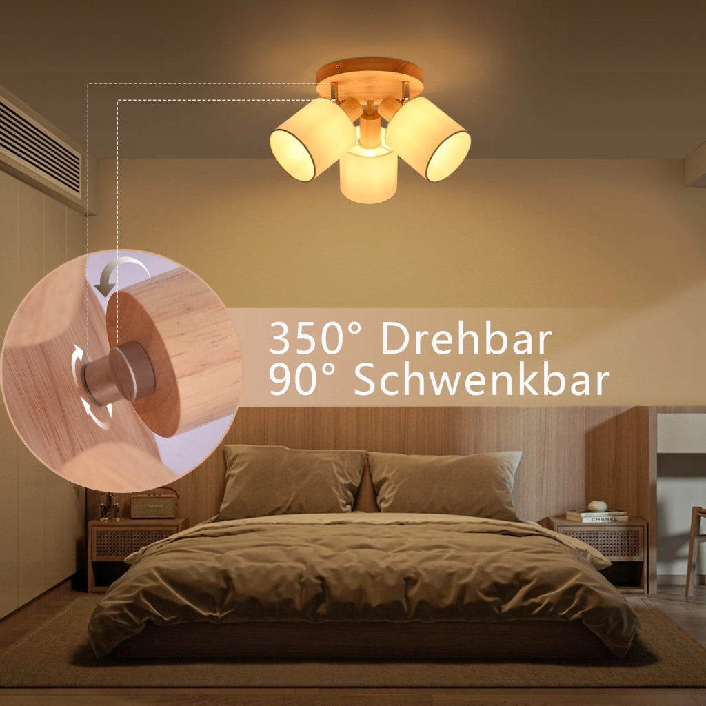 ZMH Faretto da soffitto 3 fiamme rotonde orientabili 350° per cucina soggiorno