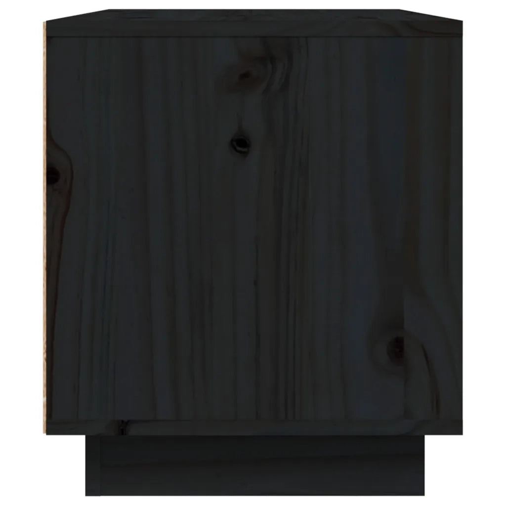 Mobile Porta TV Nera 80x35x40,5 cm in Legno Massello di Pino cod mxl 27680