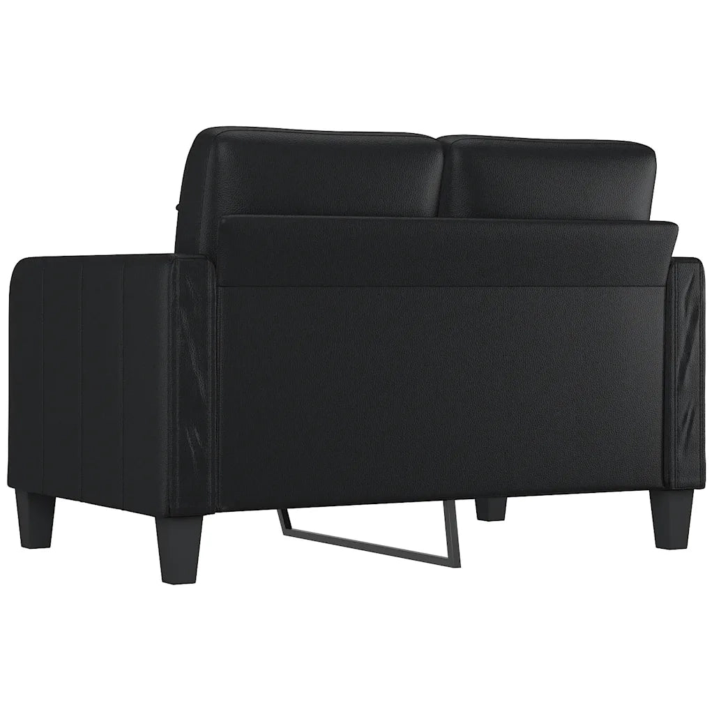 Divano | Divano da soggiorno | Sofa a 2 Posti Nero 120 cm in Similpelle