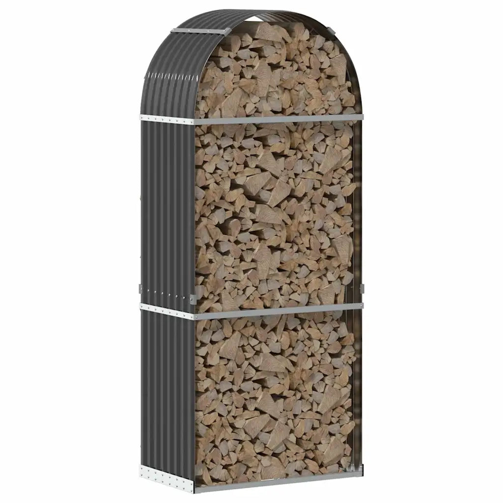Portalegna Antracite 80x45x190 cm Acciaio Zincato 364560