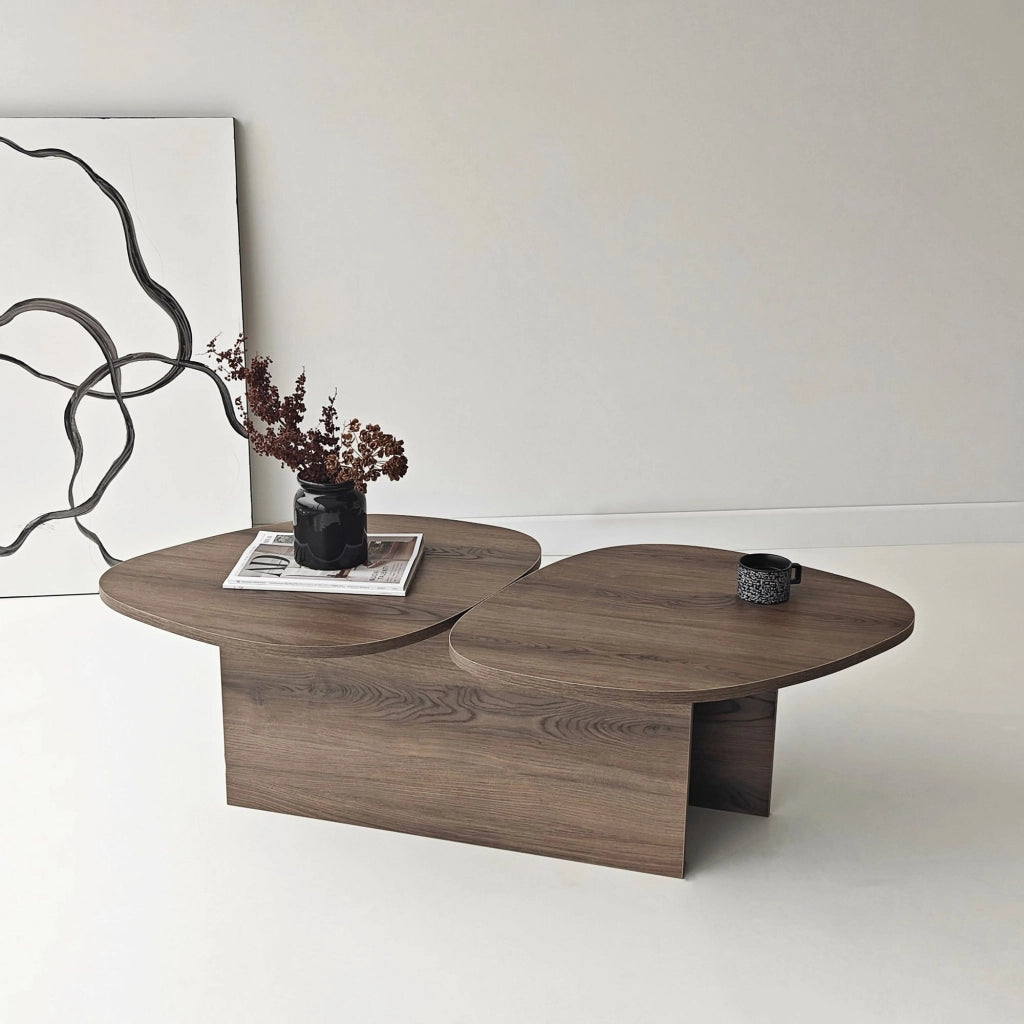 Tavolino in legno "Stones" 125 x 60 x 38 cm - Noce