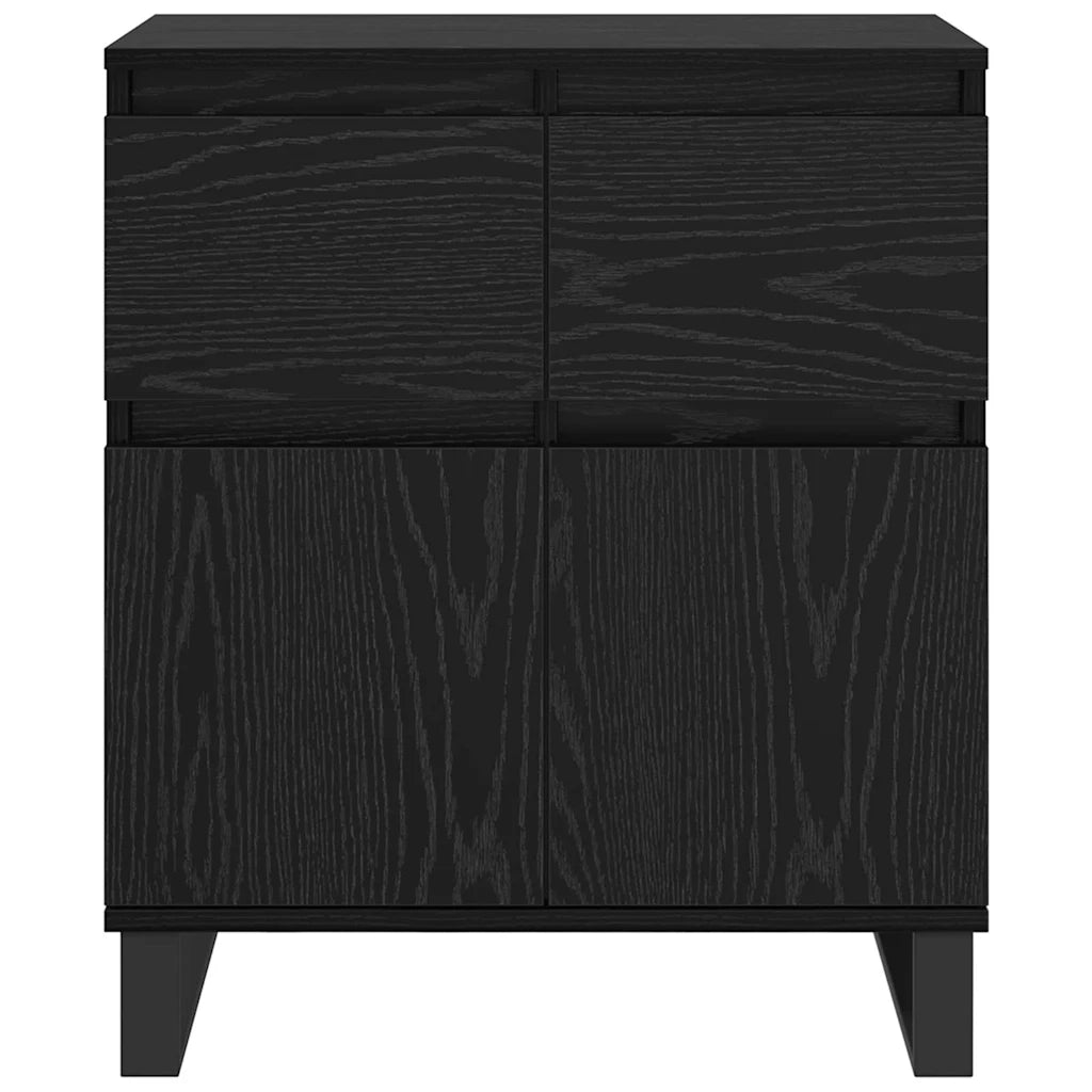 Credenza con Cassetto-Buffet-Armadio da cucina Rovere Nero 60 x 35 x 70 cm 242355