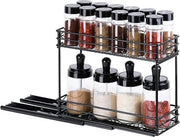 Organizzatore a doppia quota con estrazione a rullo - mobile da cucina e bagno pieghevole - organizzatore da appendere - binario scorrevole - contenitore per flaconi di erbe