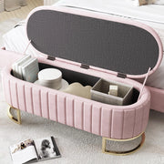 Panca Contenitore Imbottita ¨C Xylo ¨C Velluto Rosa, 120x40 cm