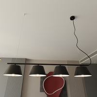 Sospensione Moderna 4 Luci Gelato In Acciaio Nero