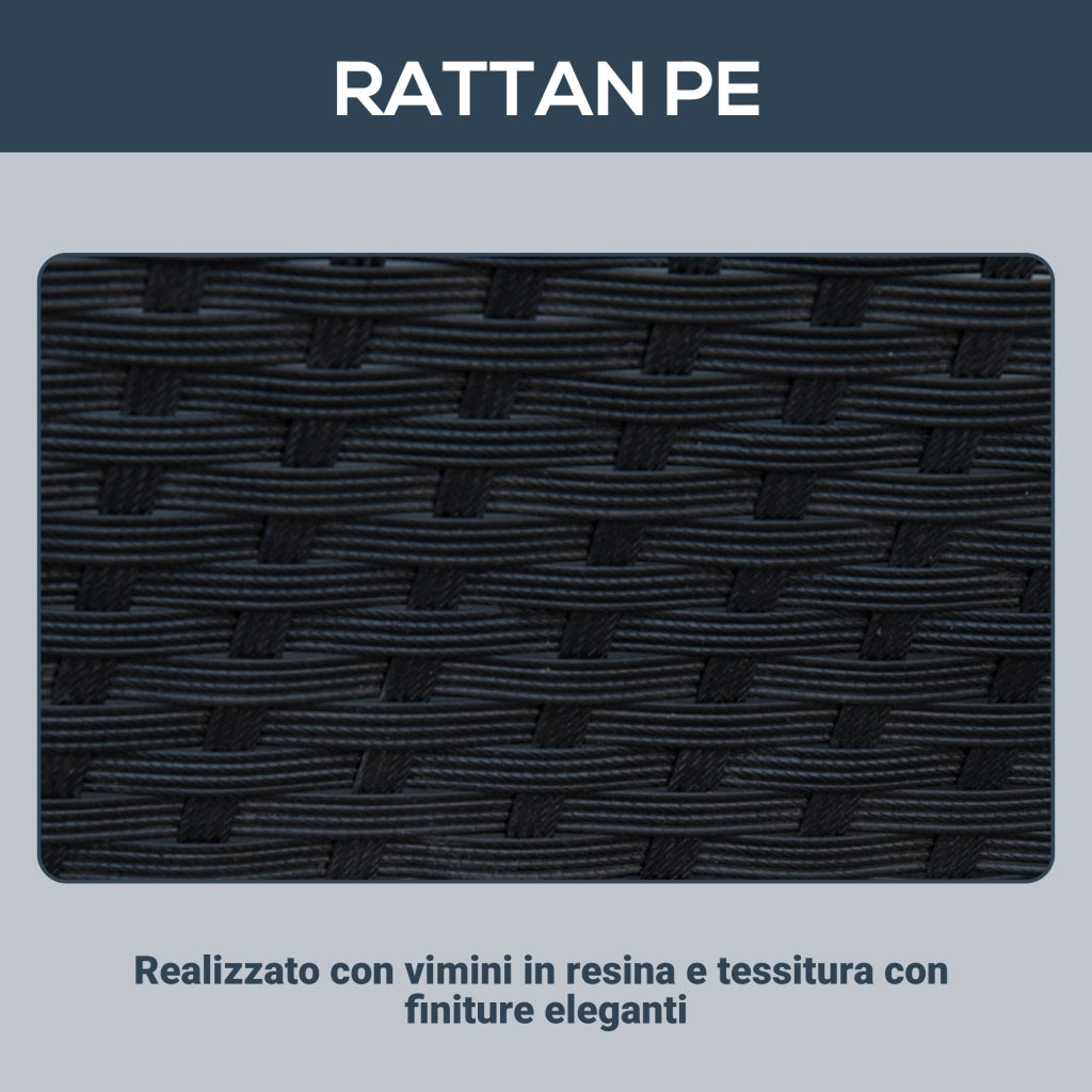 EasyComfort Set Mobili da Giardino 5pz Set Tavolo da Pranzo con 4 Sedie con Cuscini Combinabili a Rettangolo, Nero, 109x109x72 cm
