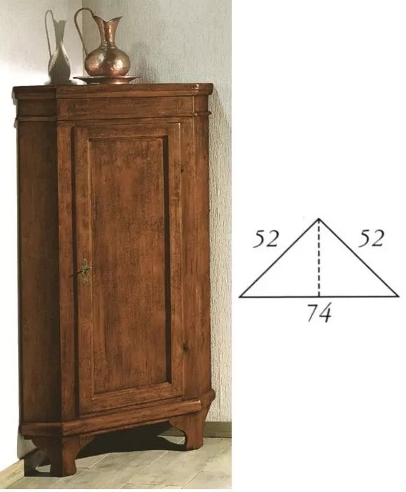 Mobile angolare 1 porta classico legno grezzo l.52 p.52 h.138 (805) - Mobili 2G