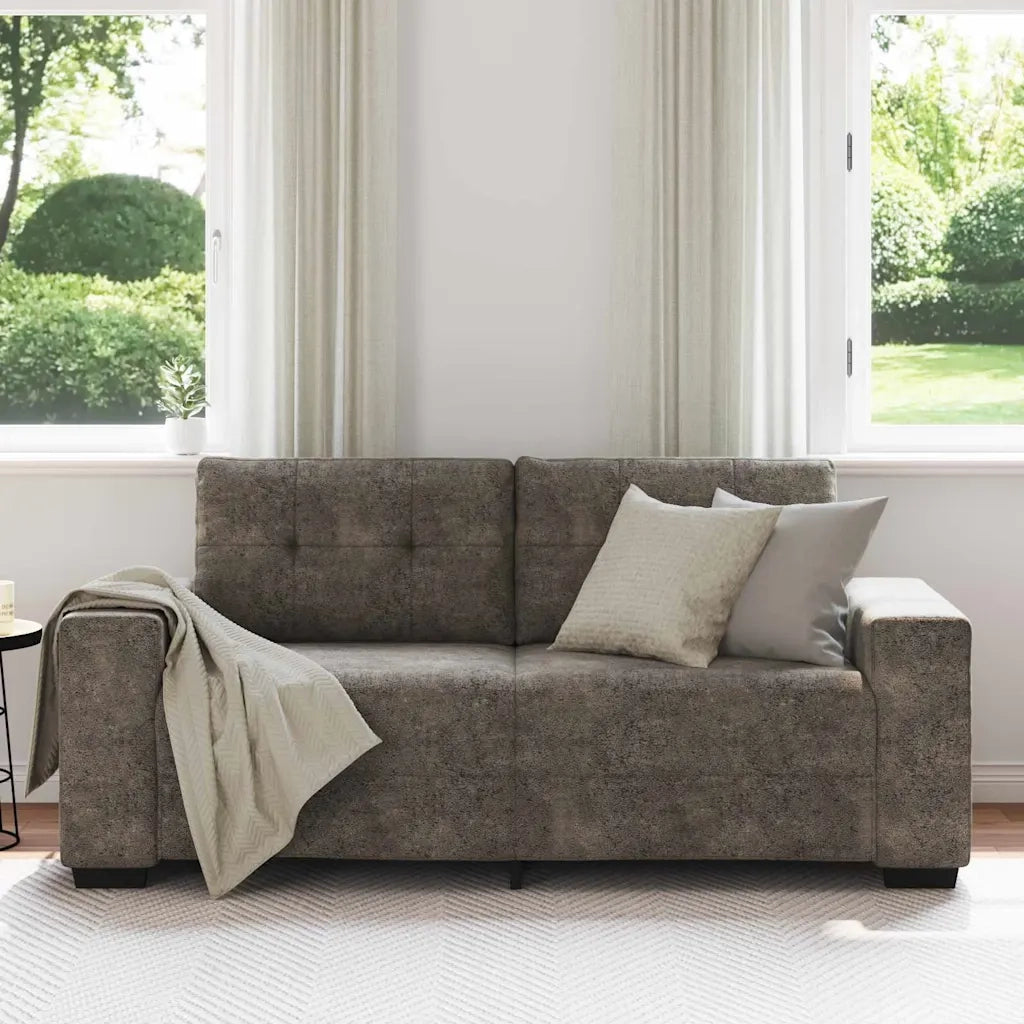 Divano a due posti con cuscino Grigio scuro Pelle Artificiale 4105133