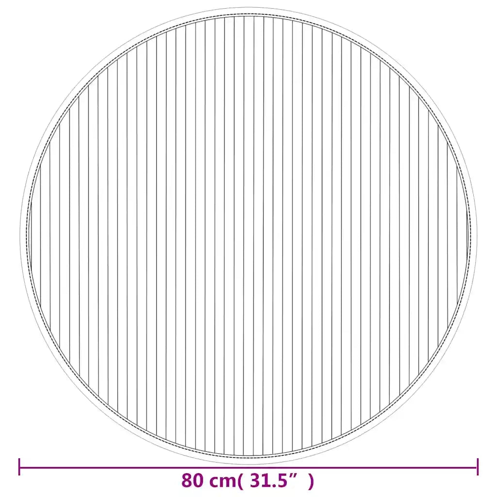 vidaXL Tappeto Rotondo Marrone 80 cm in Bambù