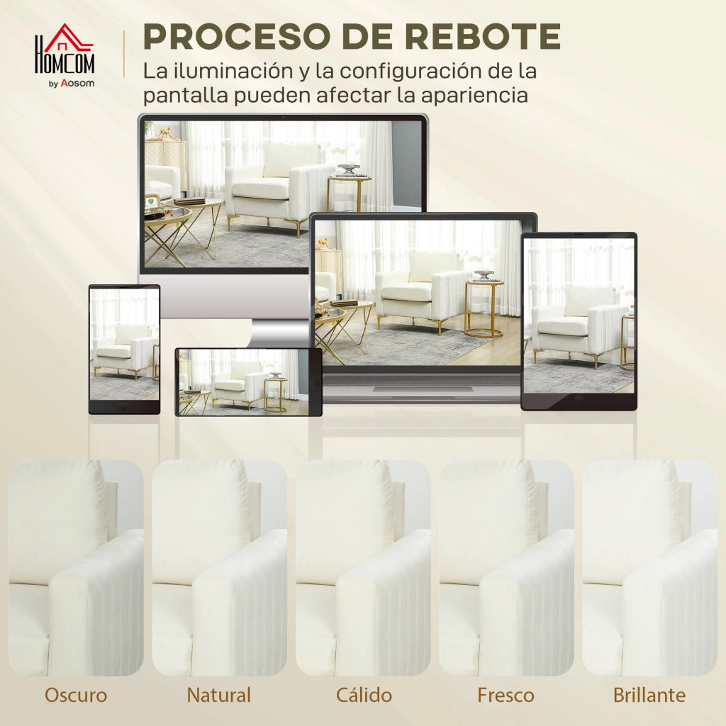 Poltrona imbottita in velluto ¨C Zephmum ¨C Crema 81x77x81 cm