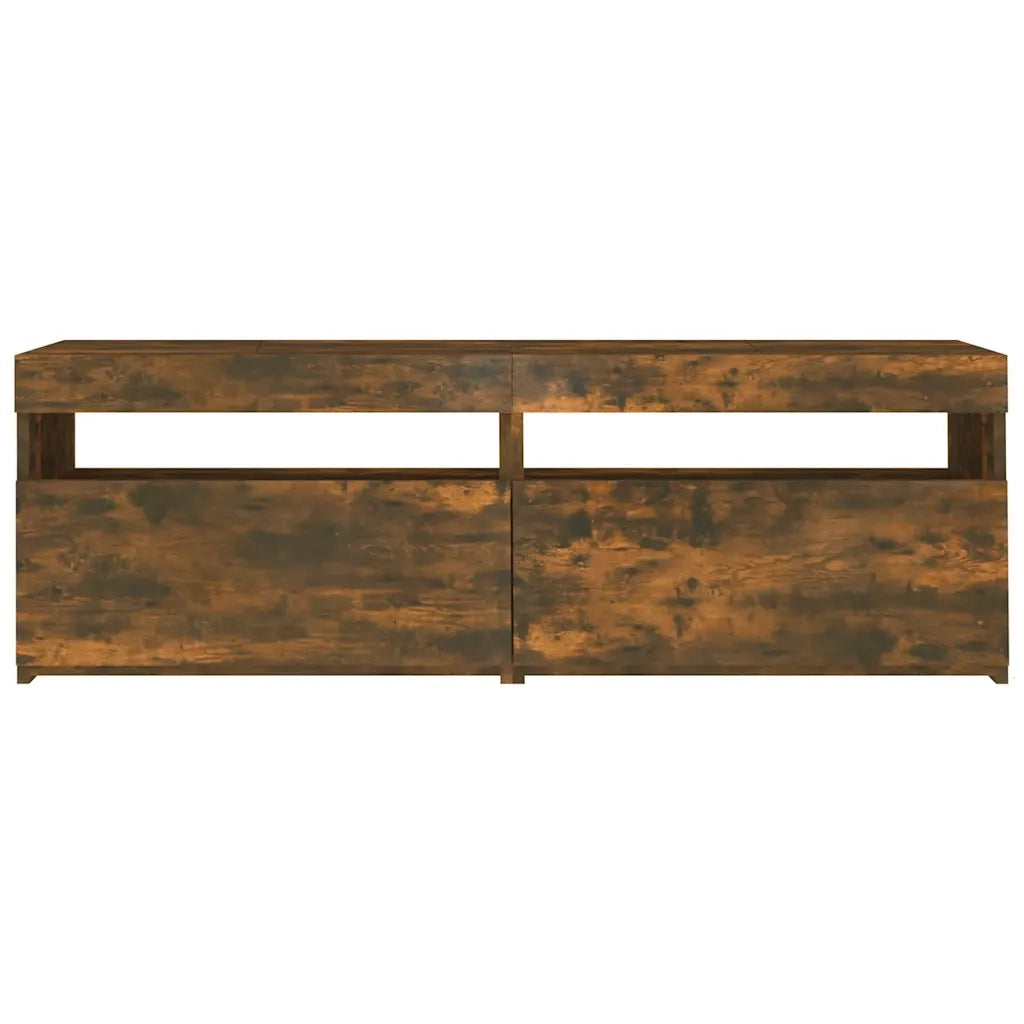 Mobile Porta TV con Luci LED Rovere Fumo 120x35x40 cm 815672