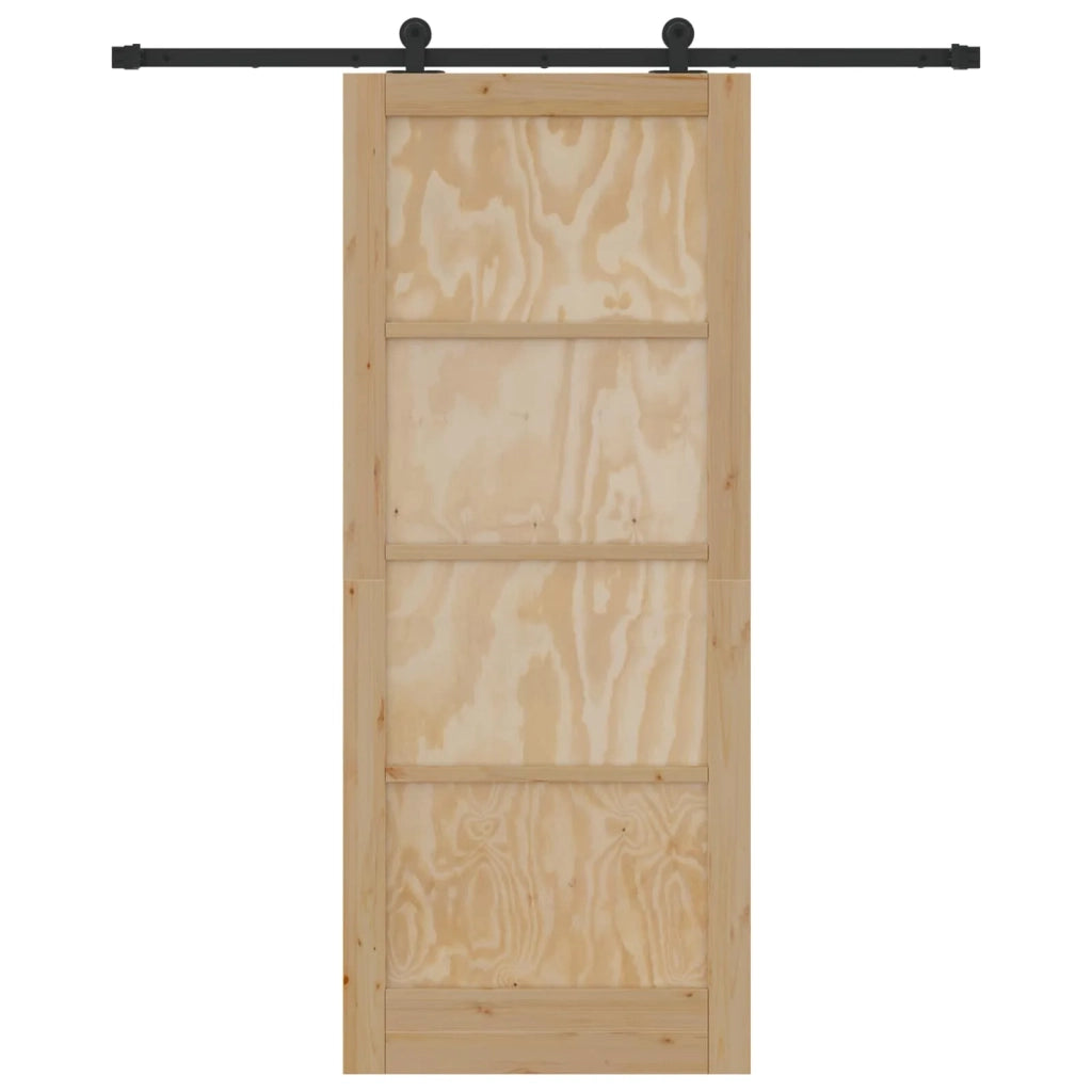 Porta scorrevole Naturale e Nero 86 x 211 cm